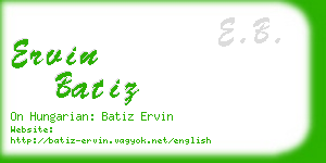 ervin batiz business card